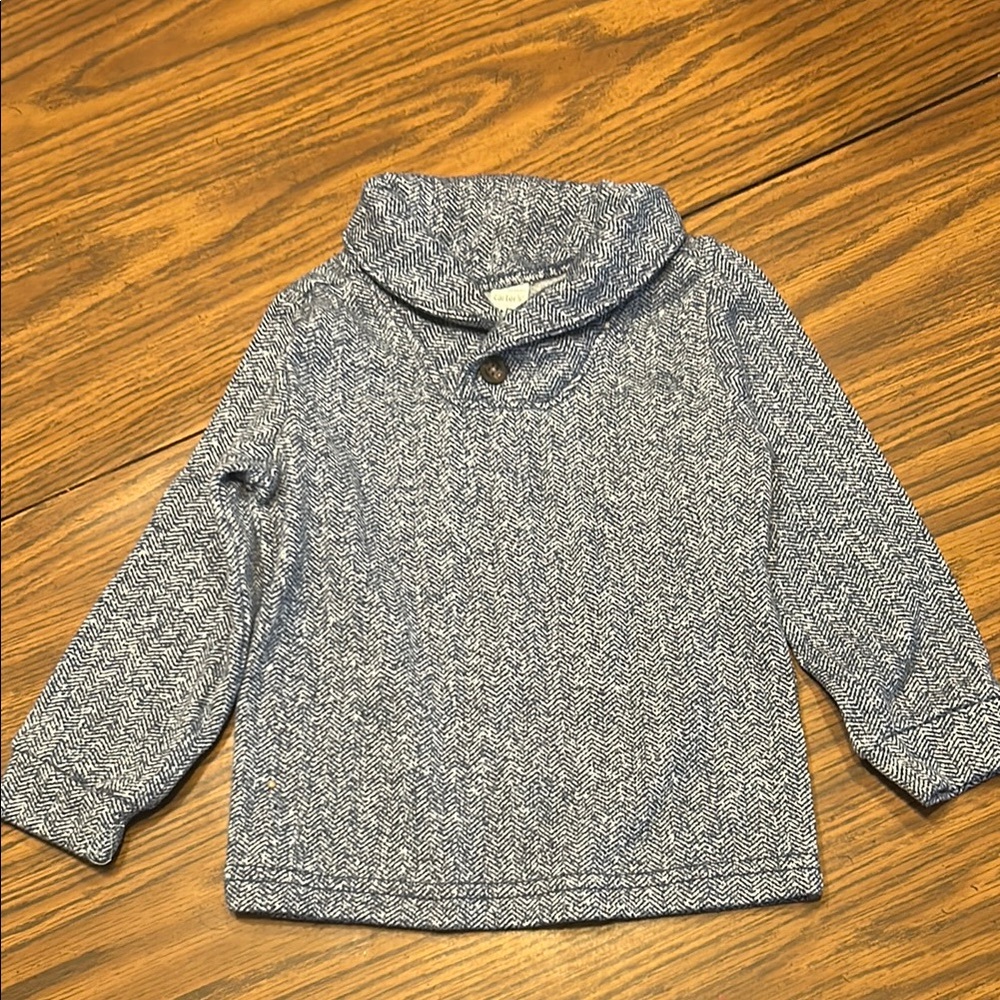 Carter's Blue Sweater with Cowl Neck and Balloon Sleeves